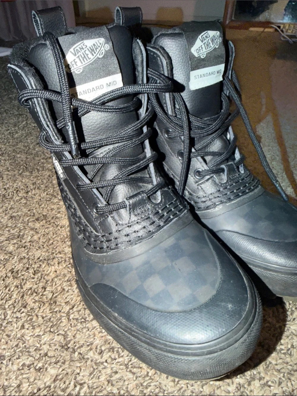 Vans Black Checkerboard Standard Mid Men's Boots